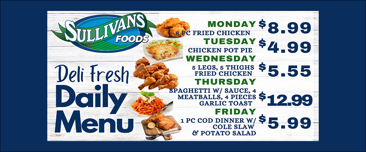 Sullivans Foods Daily Deli Menu 20250618