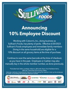 Sullivans Employee Discount 20230613