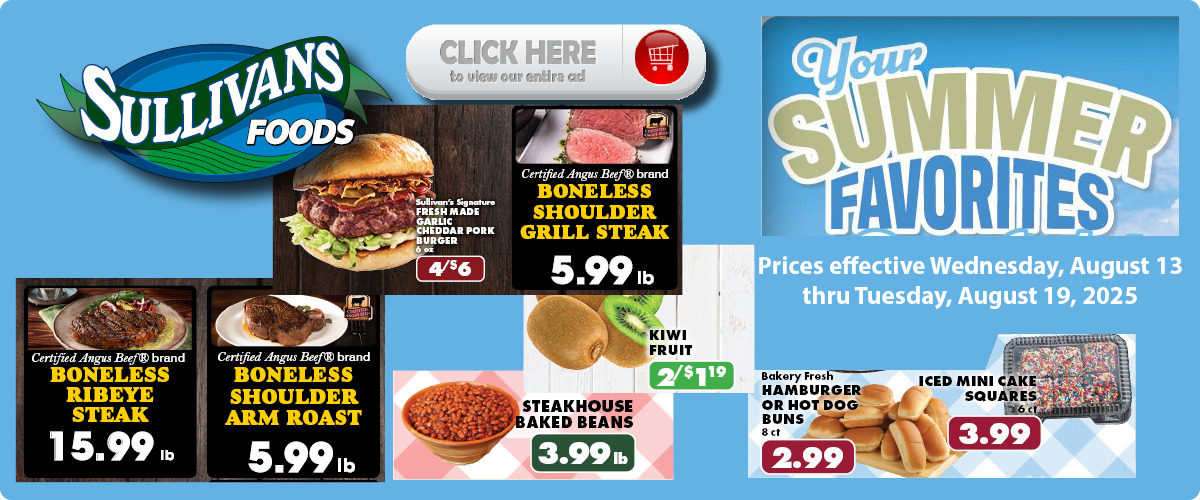 Sullivans Foods Weekly Highlights 8/13/25 - 8/19/25