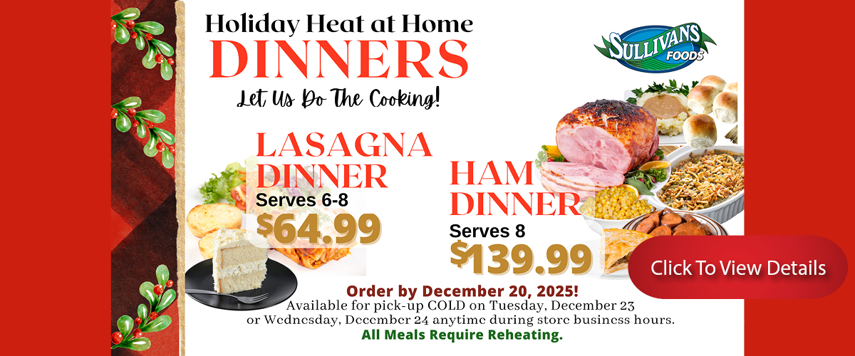 Sullivans Foods Holiday Dinners 2025