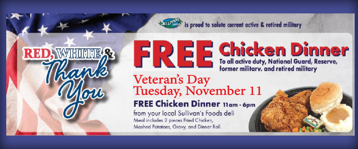 Veterans Day Meal 11/11/25