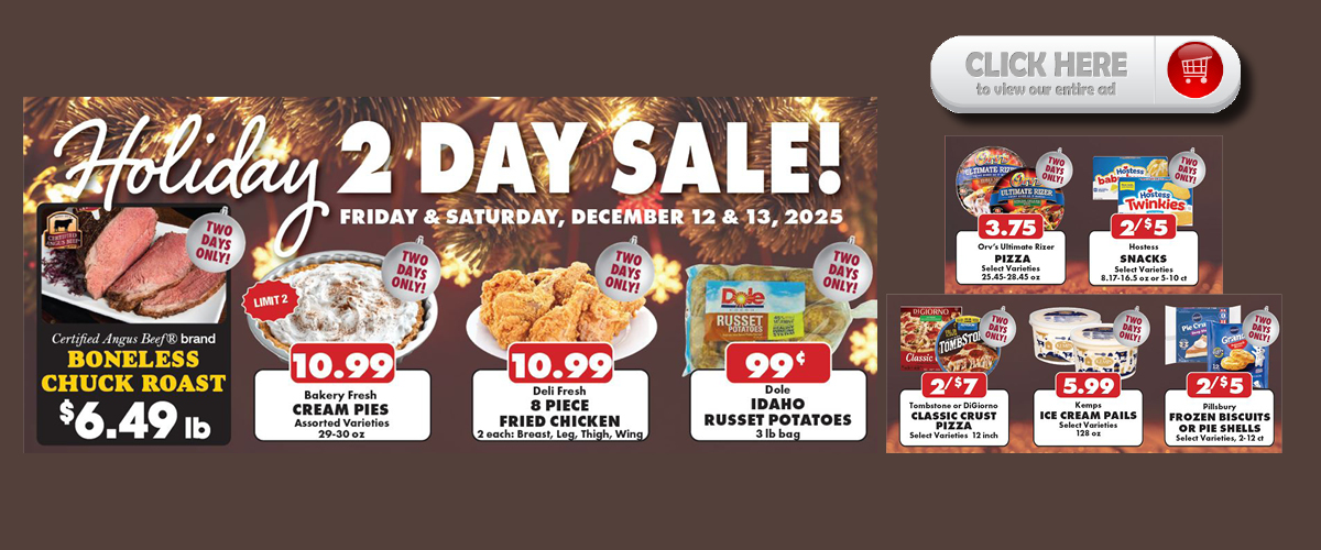 Sullivans Foods 2 Day Sale 12/12/25 - 12/13/25