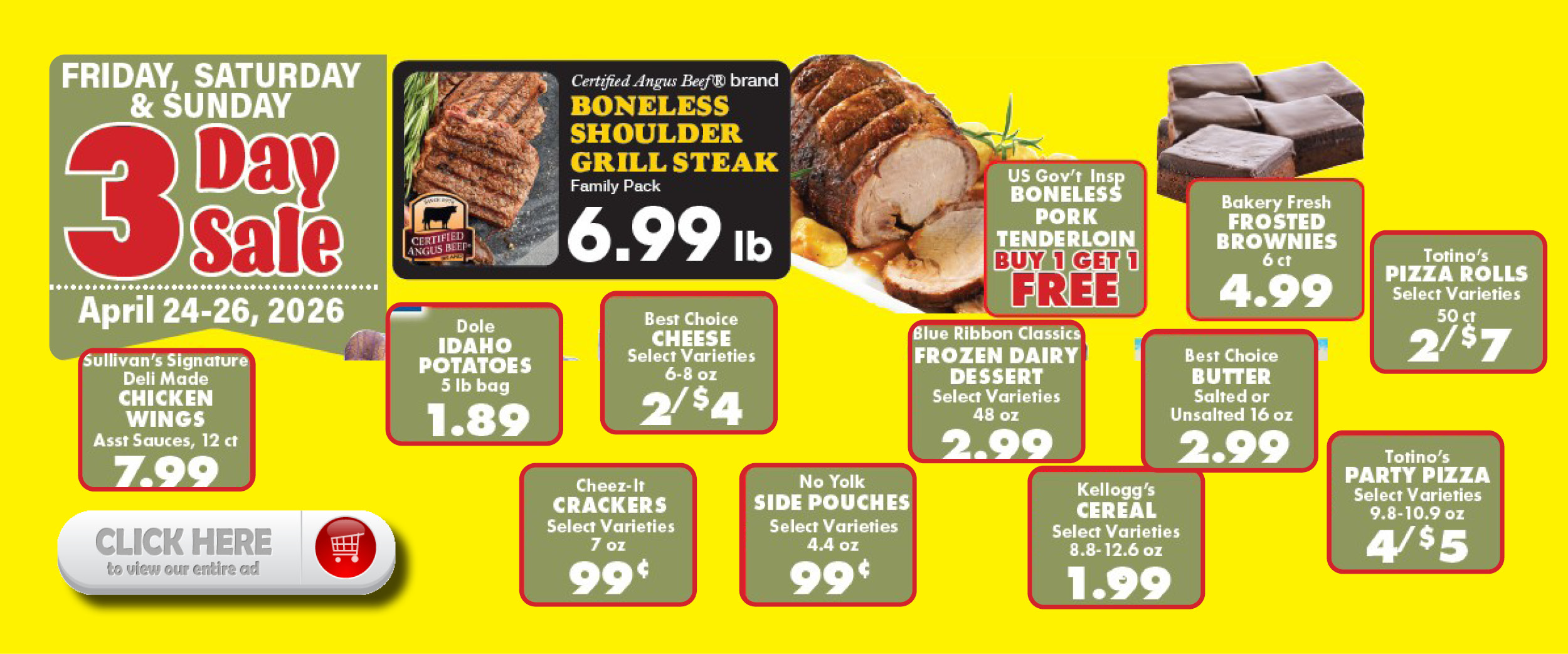 Sullivans Foods 3 Day Sale l4/24-4/26/26
